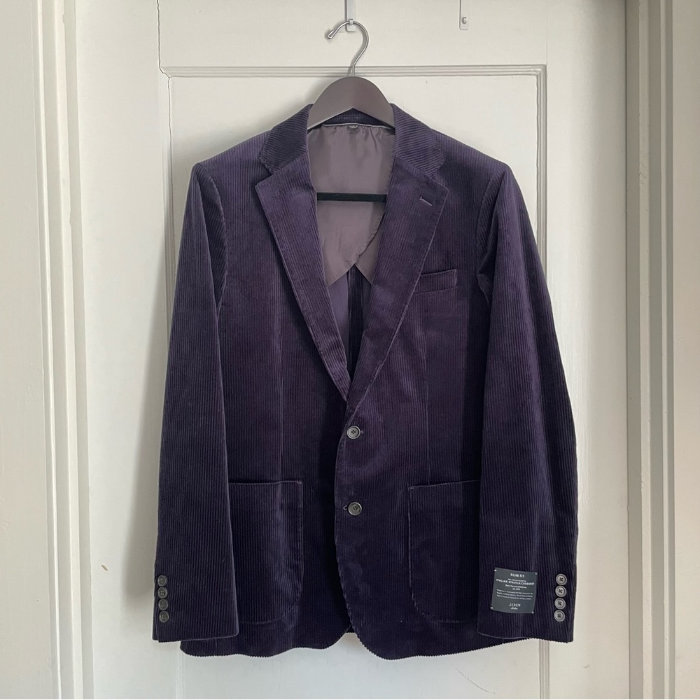 J.Crew Ludlow Slim Fit Corduroy Blazer in “Dark Plum” (39/R)